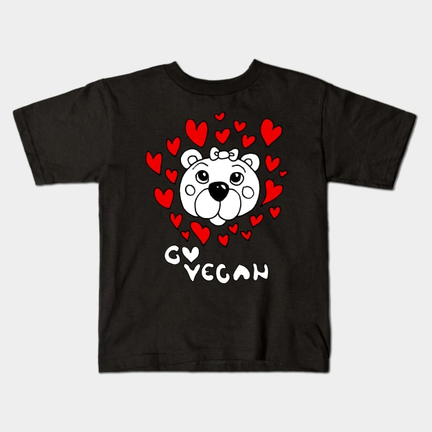 go vegan Kids T-Shirt by MerryDee